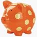 Elegant Baby Ceramic Polka Dot Piggy Bank Orange