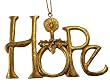 Winter's Beauty Gold Inspirational Word "Hope" Christmas Ornament