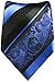 Blue and Black Silk Tie and Pocket Square . Paul Malone Red Line