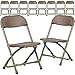 Flash Furniture 10 Pk. Kids Brown Plastic Folding Chair