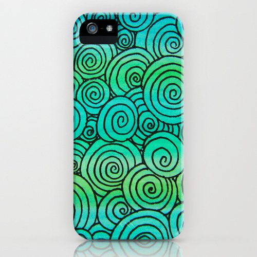Society6/ソサエティシックス　iPhone5 Case Teal Swirlies