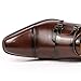 UVS10 Men's Dark Brown Double Monk Strap Cap Toe Slip On Loafers Dress Shoes