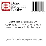 25 New 5.5ml (3/16oz) Empty Lip Balm Containers Tubes by Basic Essential Bottles (Lavender)