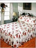 FLORAL CROCHET LACE BEDSPREAD SET W/ SHAMS QUEEN White