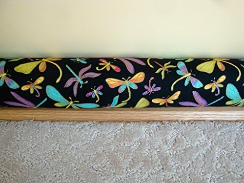 Door Draft, Light, Dust Stopper Natural Fragrant Balsam, Many Colors &amp; Sizes - Quality USA Made (3" x 32", Dragonflies)