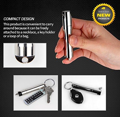 Pepper Spray Pro Compact Size Silver Luxury Aluminum Design for Women Key Ring Protection Self Defense Home Jogger Protect Yourself! (Maximum Strength)(25 Shots)