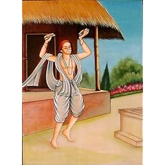 Saints of India - Narsi Mehta - Water Color Painting On Silk Fabric