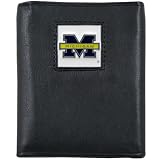 Michigan Wolverines Black Tri-fold Leather Executive Wallet