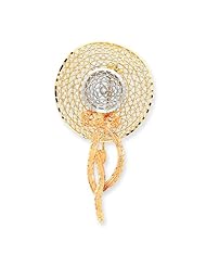 14k Three Tone Filigree Diamond Cut Hat Pin. Gold Wt- 4.73g.