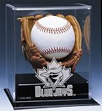 TORONTO BLUE JAYS AUTOGRAPH BASEBALL DISPLAY CASE w/ GLOVE