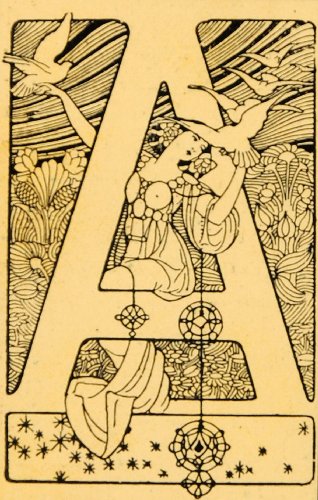 1921 Art Nouveau Initial Cap Letter