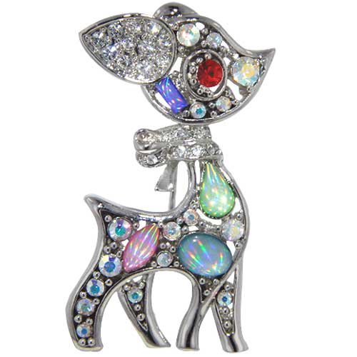 Austrian Crystal Baby Deer Animal Brooches Pin