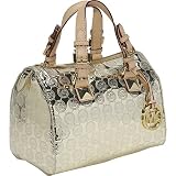 MICHAEL Michael Kors Grayson Small Jet Set Monogrammed Tote, Pale Gold