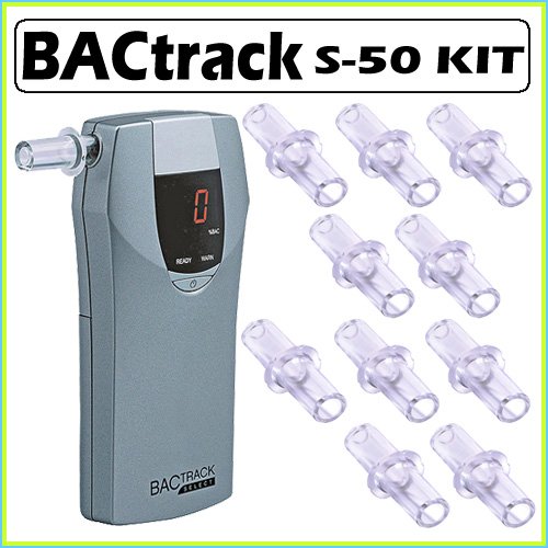 Bactrack Select S-50 Digital Portable Breathalyzer + 10 Pack Of Mouthpieces