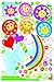Sun flower Smiley Under the Rainbow kids room removable cartoon wall sticker decals