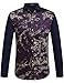 SSLR Men's Color Block Paisley Button-down Shirt