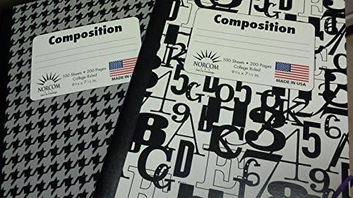 Black and White Patterned College Ruled Composition Notebook - Pack of 2