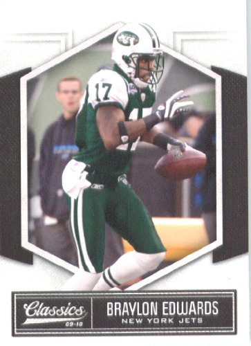 2010 Donruss Classics Football Card # 67 Braylon Edwards / New York Jets / NFL Trading Card by Panini in Protective Screwdown Case