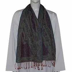 Scarves for Man Accessory Jacquard Design Wool Muffler 12 x 60 inches (wsmf064)
