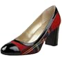 Franco Sarto Women's Empress Pump,Red Tartan Plaid/Mirage Patent Leather,7 M US