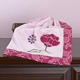 Orchid Grace Appliqued Sherpa Blanket - 30 x 40