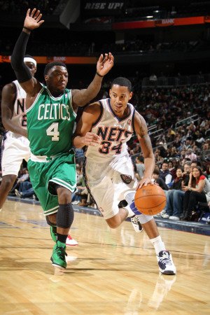 Boston Celtics v New Jersey Nets: Nate Robinson and Devin Harris Photographic Poster Print by Nathaniel S. Butler, 28x42