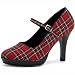 Plaid Sexy School Girl Heel Adult Shoes (Women's Adult 7)