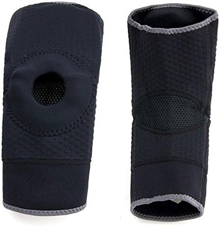 Andance (1Pcs) Rubber Nylon Best Protective Gear Elastic Strap Anti Skid Breathable Warm Patella kneepad for Men &amp; Women Unisex Health Outdoor Sports Climbing Hiking badminton Black (Large)