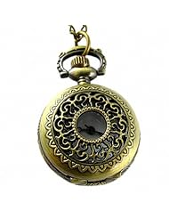 Youyoupifa Wholesale 5pcs/lot Unique Retro Design Bronze Openwork Cover Half Hunter Design Quartz Pocket Watch NBW0PF7120-CO3