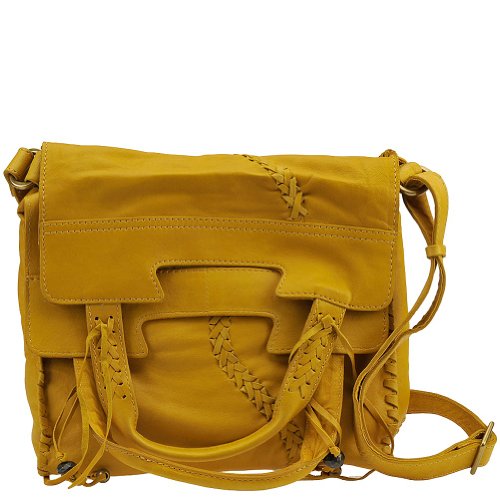 Lucky Brand Laced Fringe Abbey Road - Yellow HKRU1370 Cross Body,Dusty Citron,One Size