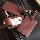 Leather Luggage Tags, Set of 3