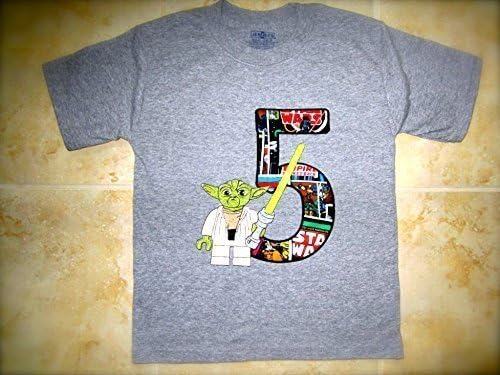 Star Wars Lego YODA "5" Youth Celebration Shirt Size 6-8