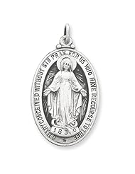 Sterling Silver Antiqued Miraculous Medal. Metal Wt- 8.01g
