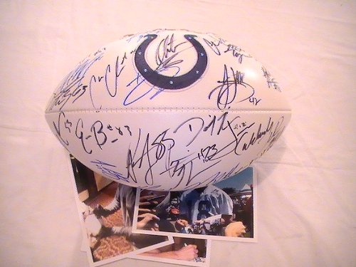 2011 INDIANAPOLIS COLTS TEAM SIGNED AUTOGRAPHED FOOTBALL PEYTON MANNING COA + HOLOGRAM