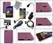 iShoppingdeals - Pink Soft Skin Case w/ Screen Protector Film + Travel Car Home/Wall Charger + USB Data Cable + Reading Book Light + Multi Angle View Stand for Samsung Galaxy Tab 7.0 Plus 16GB 32GB WiFi