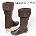 Sportliche Stiefel von Marco Tozzi mit Strickbung. In mocca - braun - antic