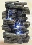 Alpine Waterfall Tabletop Fountain w/ LED Lighting