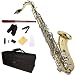 Cecilio 2Series TS-280LN Gold Lacquered w/ Nickel Keys B Flat Tenor Saxophone + Case, Mouthpiece, 11 Reeds, & More