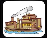 Mouse Pad with Michigan, chimney, smoke, Detroit, boat, lake, sailing, water