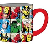 Silver Buffalo Marvel Characters Grid Ceramic Mug, 14 Ounces, Multicolored (MC6132)