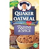 Quaker Instant Oatmeal Raisin & Spice, 10-Count Boxes (Pack of 4)