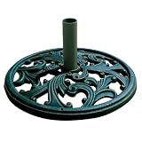 Arden Freestanding Cast Iron Umbrella Base, 45 Pound, Green