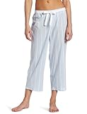 Nautica Sleepwear Women's Woven Hay Stripe Capri Pyjama