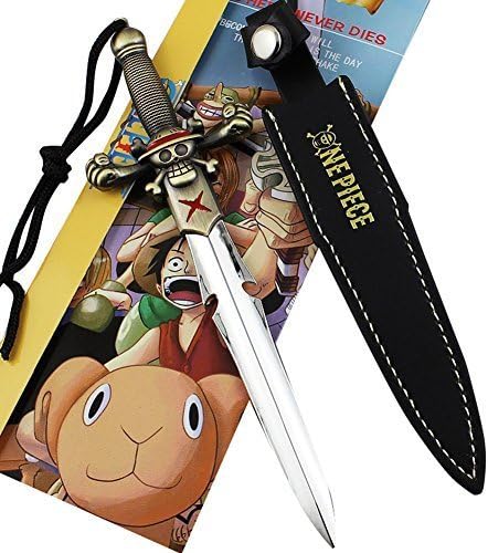 Ghost Studio Anime One Piece Luffy`s Poison Skull Mark Dagger 6.3" with Leather Cover