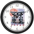 Gate of Shinto Temple No.2 - Japan or Japanese - Famous Landmarks - Theme Wall Clock by WatchBuddy Timepieces (Black Frame)