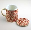 Japanese Pink Sakura Cherry Blossom Tea Mug with Infuser and Lid