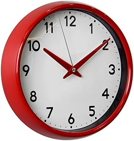 Beautiful Retro Wall Clock Camber Surface with bright colors by Cuku (Red)