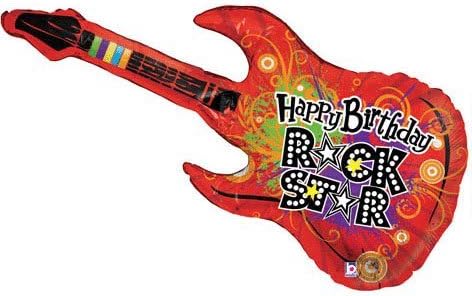 45" Happy Birthday Rockstar Helium Shape