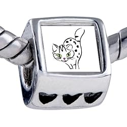 Pandora Style Bead Egyptian Mau Cat Beads Fits Pandora Bracelet