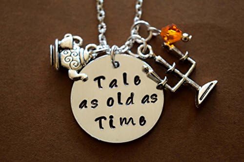 Beauty and Beast inspired Tale as old as Time necklace-Disney Charm Necklace-Fairytale, Disney's Beauty and the Beast, Belle